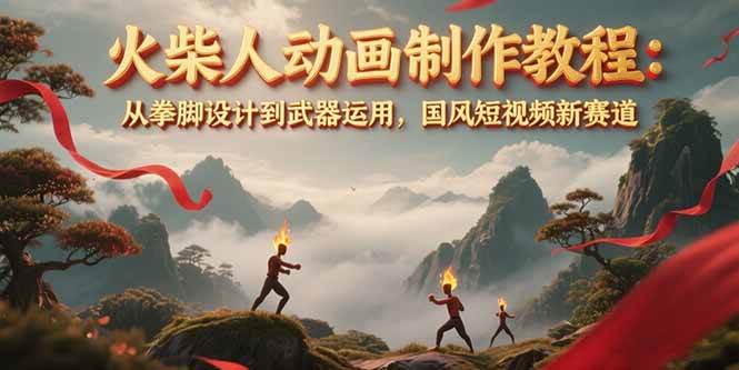 图片[1]好创网-专注优质VIP网课 网络创业落地实操课程资源分享 – 每天更新_高质量项目输出火柴人动画制作教程：从拳脚设计到武器运用，国风短视频新赛道好创网-专注优质VIP网课 网络创业落地实操课程资源分享 – 每天更新_高质量项目输出好创网