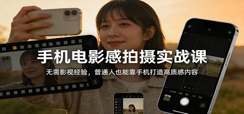 图片[1]好创网-专注优质VIP网课 网络创业落地实操课程资源分享 – 每天更新_高质量项目输出手机电影感拍摄实战课：无需影视经验，普通人也能靠手机打造高质感内容好创网-专注优质VIP网课 网络创业落地实操课程资源分享 – 每天更新_高质量项目输出好创网